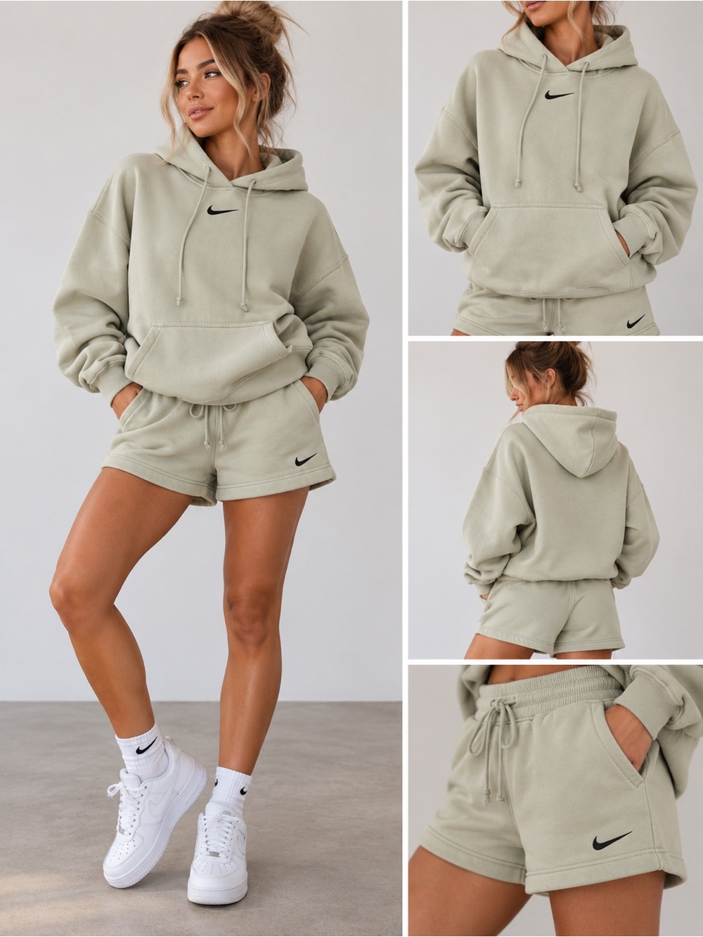 WOMANS NIKE Hoodie/Short set | size small | sage green | 159